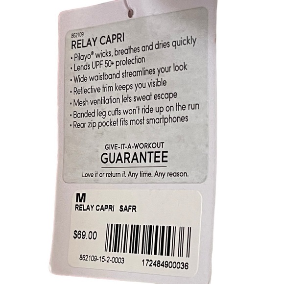 Athleta NWT Orange Relay Capri Leggings Size M - Picture 3 of 9